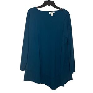 CJ Banks Ponte Knit tunic shirt blue women’s size 2Xl